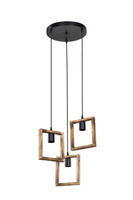 Lampa wisząca ATRIA E27 Zuma Line ASZ.1678 - naturalna drewniana lampa w stylu boho