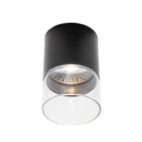 Czarna tuba sufitowa natynkowa metal + szkło LED 3000K Maxlight C0275 Fusion