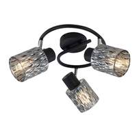 BILL LAMPA SUFITOWA SPIRALA CZARNY 3X40W E27 KLOSZ DYMIONY Candellux 98-27405