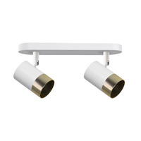 TOBI LAMPA SUFITOWA LISTWA BIAŁY 2X15W GU10 KLOSZ BIAŁY+ZŁOTY Candellux 92-27467