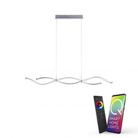 Lampa wisząca srebrna Q-MALINA LED Paul Neuhaus 2339-55 sterowana pilotem funkcja smart