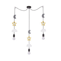 TRIO CCC P LAMPA WISZĄCA CZARNY 3X20W E27 IQ KIDS BIAŁY+ZŁOTY+SZARY Candellux 33-24435