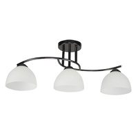 GRACJA LAMPA SUFITOWA CZARNY PERŁOWY 3X40 E27 KLOSZ BIAŁY Candellux 33-22462