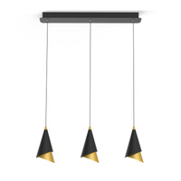 Raalto czarno-złota lampa wisząca o nowoczesnej stylistyce LED Italux PND-433128-3