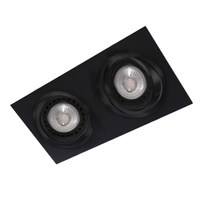 Czarna podwójna oprawa podtynkowa 34x17cm 2xES111 SIRO 2 BK/BK AZZARDO AZ2806