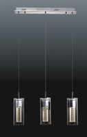 Nowoczesna lampa wisząca Verizon chromowa z trzema kloszami MR11 Italux MD109003-3B