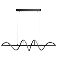 Podłużna lampa wisząca czarna fala LED 3000K MEMPHIS PENDANT 3-STEP DIMM BK Azzardo AZ6815