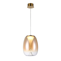 Designerska lampa wisząca z kloszem bursztynowym PAMELA 27 AMBER AZZARDO AZ6185