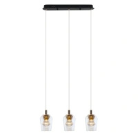 Lampa wisząca potrójna na listwie Tasa LED czarna PL0143-3 Yaskr