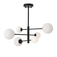 Lampa wisząca czarna sześć szklanych białych kul Bolti 6xG9 PLC0103-BK Yaskr