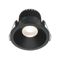 Czarne okrągłe oczko podtynkowe LED 3000K Zoom DL034-01-06W3K-B Maytoni