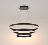 Lampa wisząca RIM LED potrójna 80cm czarna Maytoni MOD058PL-L100B3K