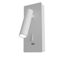 Biały kinkiet z gniazdem USB LED 3000K Mirax C041WL-L3W3K Maytoni