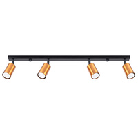 Plafon WINX 4L czarny/miedź Sollux SL.1379