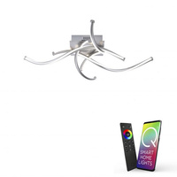 Lampa sufitowa srebrna Q-MALINA LED Paul Neuhaus 6539-55 sterowana pilotem funkcja smart