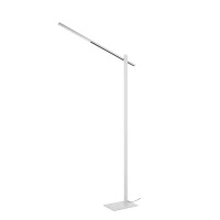 Smukła biała lampa podłogowa LED z asymetrycznym ruchomym ramieniem ONTARIO FLOOR DIMM SWITCH WHITE AZZARDO AZ7202