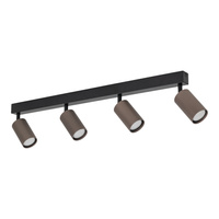 Poczwórna listwa sufitowa z ryflowanymi brązowymi tubami TUNE BROWN 4XGU10 Tk Lighting 16149