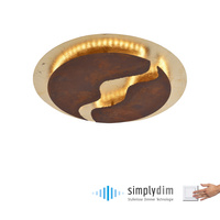 Lampa sufitowa o średnicy 50cm RDZA/ZŁOTY LED 3000K NEVIS Paul Neuhaus 6983-48 ze ściemniaczem 